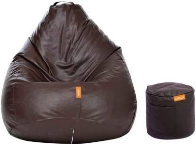 ORKA XXXL Tear Drop Bean Bag Cover  (Without Beans)(Brown)