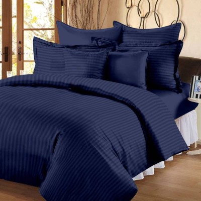 Vinayak Enterprises 300 TC Satin Double Solid Flat Bedsheet(Pack of 1, Black)