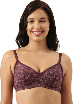 Enamor High Coverage, Wirefree A074 Side Support Shaper Stretch Cotton Everyday Women T-Shirt Non Padded Bra(Purple)