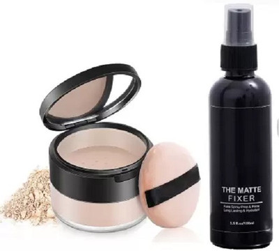 MYEONG BEST MAKEUP SETTING SPRAY LIQUID FIXER WITH OIL CONTROL POWDER COMBO KIT(2 Items in the set)