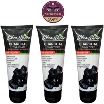 glomantic Kajal + Skin Shine Charcoal Face Wash 3 pcs(2 Items in the set)