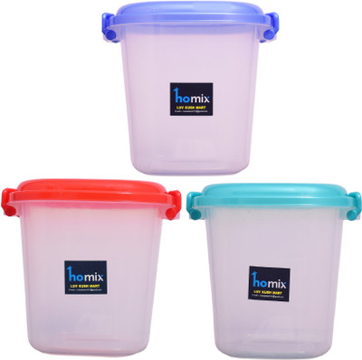 Homix Plastic Grocery Container  - 13 L(Pack of 3, Multicolor)