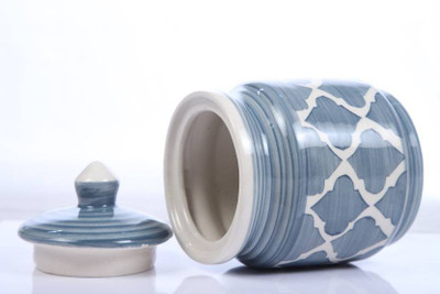 T R Creation Ceramic Pickle Jar  - 500 ml(Grey)