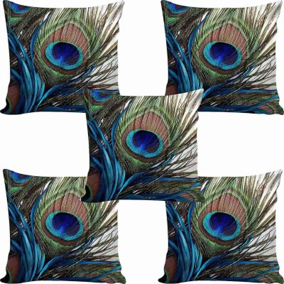 PVN STORE 3D Printed Cushions Cover(Pack of 5, 40 cm*40 cm, Blue)