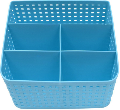 SVK Dream 6 Compartments Plastic Storage Box For Bedroom(Blue)