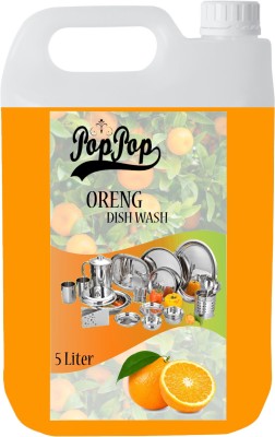 POPPOP Premium High Action Dishwashing Liquid - 5L |Orange Dishwash Liquid For Utensils | Dishwash Gel | Dish Cleaning Liquid 5 ltr With Orange fragrance Dish Cleaning Gel(Orenge, 5 L)