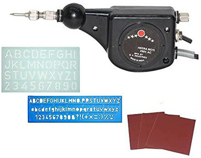 Digital Craft Mini Electric Engraver Machine 250V Tool Engraving Pen Milling Tools Power Tools Engraving Set With flint paper & 2 Pc Alphabet Stencil Engraving Set
