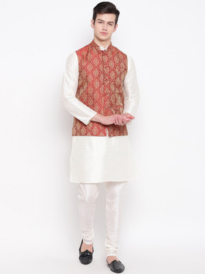 MAG Men Kurta Churidar Ethnic Jacket Set