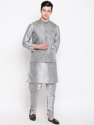 MAG Men Kurta Churidar Ethnic Jacket Set