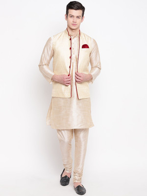 MAG Men Kurta Churidar Ethnic Jacket Set