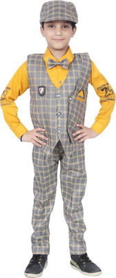 vkreation Men Ethnic Top Pant Ethnic Jacket Set