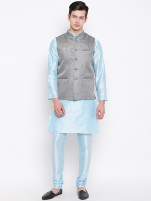 MAG Men Kurta Churidar Ethnic Jacket Set