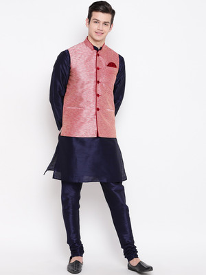 MAG Men Kurta Churidar Ethnic Jacket Set