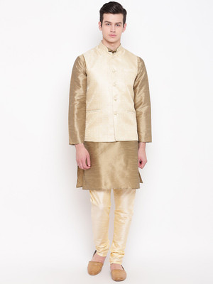 MAG Men Kurta Churidar Ethnic Jacket Set