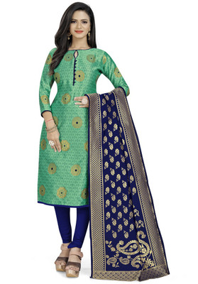 VredeVogel Silk Blend Self Design Salwar Suit Material