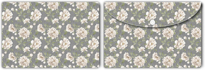 Nourish Plastic Document Folder(Set Of 2, FLOWERS GREY)