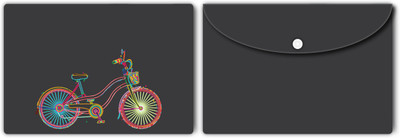 Nourish Plastic Document Folder(Set Of 2, BLACK BICYC)