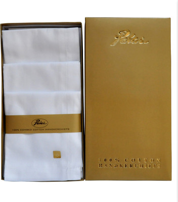 PARAS Men's 100% Pure Combed Cotton White Malmal Handkerchief [