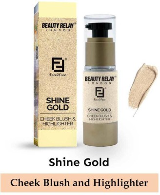 Beauty Relay London Face 2 Face Cheek Blush And  Highlighter(Shine Gold)