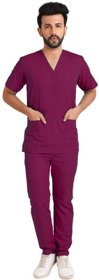 D-mark Medical Scrubs for Doctors Men Women Professional Scrub Suit for Nurses (M) Pant, Shirt Hospital Scrub(Purple M)