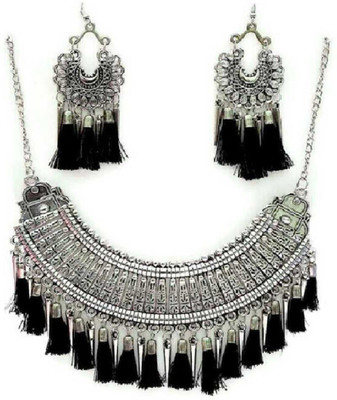tun tun stor Oxidised Silver, Zinc, Alloy Silver Silver, Black Jewellery Set(Pack of 1)