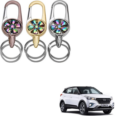SEMAPHORE Metal Spinner Rotating Design Key Ring For Chevrolet Sail Hatchback Key Chain