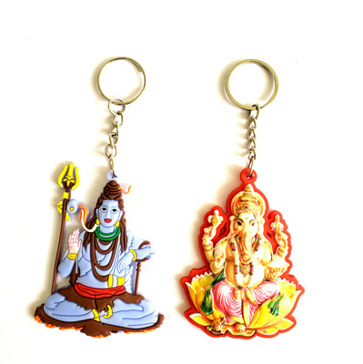 ShopTalk LORD Shiva & Ganesha Combo Pack Of 2 Rubber Key Chain