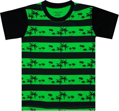 Luke and Lilly Boys Printed Cotton Blend T Shirt(Green, Pack of 1)
