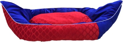 Slatters Be Royal Store PremiumQuality Velvet Luxury Washable DOG Sofa For All Season Sleeping CatPuppy S Pet Bed(Red, Blue)