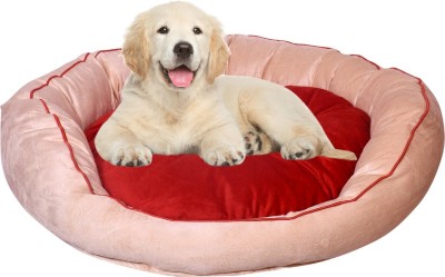 Slatters Be Royal Store PremiumQuality Velvet Luxury Washable DOG Sofa For All Season Sleeping CatPuppy L Pet Bed(Red)