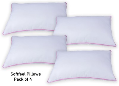 AYKA Polyester Fibre, Microfibre Solid Sleeping Pillow Pack of 4(White, Pink)