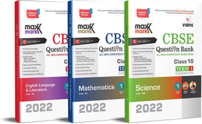 Science & Math's & English (Set Of 3 Books) Term 1 Class 10 Maxx Marks Vidya CBSE Question Bank For 2021-2022 Exam(Paperback, Vidya Editorial Board)