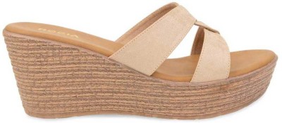 ROCIA Women Wedges(Beige , 6)