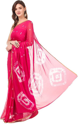SainiVastra Printed Bollywood Chiffon Saree(Pink)