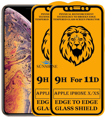 SUNSHINE Edge To Edge Tempered Glass for Apple iPhone XS(Pack of 2)