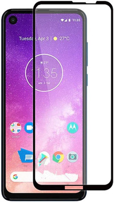 DropFit Edge To Edge Tempered Glass for Motorola One Vision(Pack of 1)