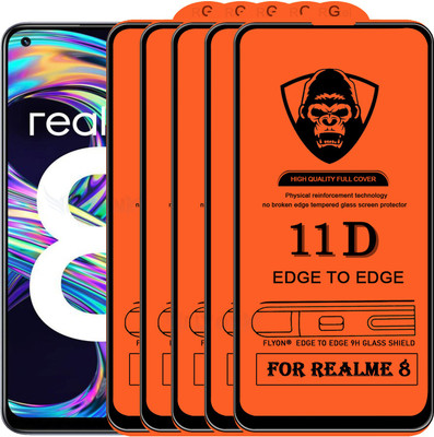 MaxR Edge To Edge Tempered Glass for Realme 8(Pack of 5)