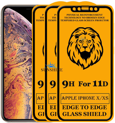SUNSHINE Edge To Edge Tempered Glass for Apple iPhone XS(Pack of 3)