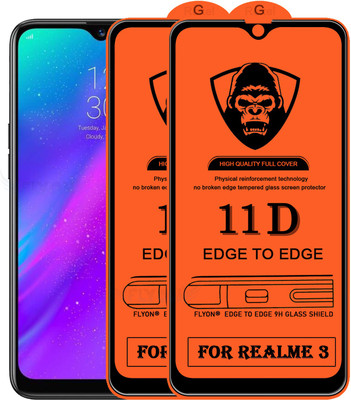 MaxR Edge To Edge Tempered Glass for Realme 3(Pack of 2)