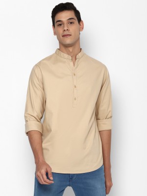 FOREVER 21 Men Solid Casual Beige Shirt