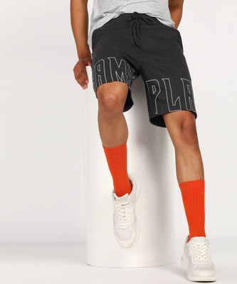 abof by Aditya Birla Printed Men Black Basic Shorts