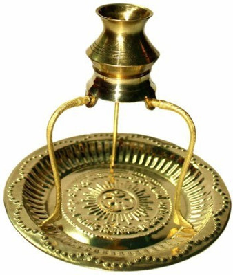 VALUE CRAFTS Brass Pooja Plate Thali with Shivling Stand and Abhishek Lota Kalash Brass Brass Kalash (Gold) Brass Kalash Brass(1 Pieces, Gold)