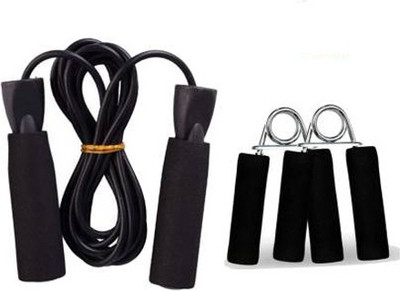 L'AVENIR FITNESS Ball Bearing Jump Rope + Hand Grip Pair (Best Quality) Ball Bearing Skipping Rope(Length: 274 cm)