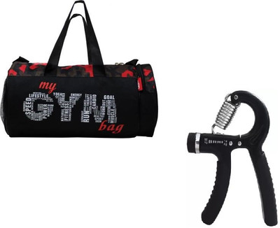 EMMKITZ Combo Quality Sports Bag for gym with Adjustable Heavy Grips Hand Gripper Hand Grip/Fitness Grip
