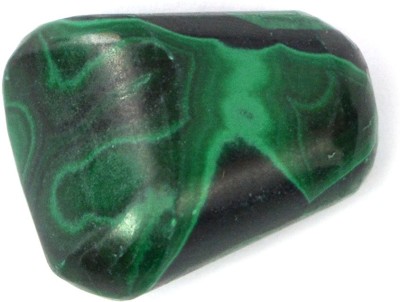 REIKI CRYSTAL PRODUCTS New- 82-Malachite-Single-Tumble-Stone-1pc (approx 15-30gm) Regular Asymmetrical Crystal, Quartz Stone(Green, Black 1 Pieces)