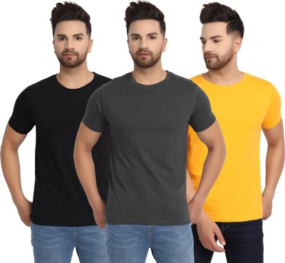 ESPARTO Solid Men Round Neck Multicolor T-Shirt