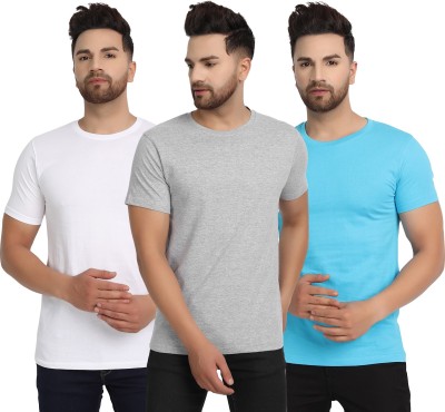 ESPARTO Solid Men Round Neck Multicolor T-Shirt