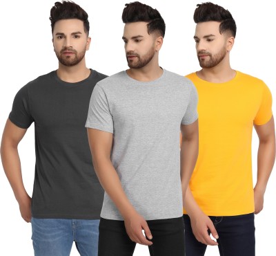 ESPARTO Solid Men Round Neck Multicolor T-Shirt