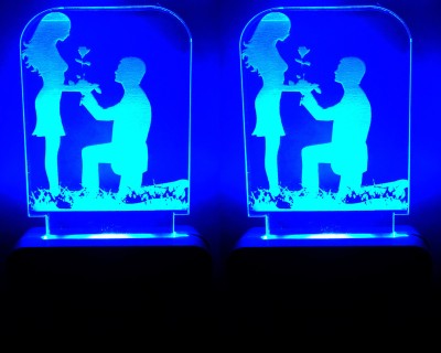 NOGAIYA 3D Illusion LED Light Night Lights for 7 Colors Led Changing Lighting Bedroom Decoration Lighting Gifts for Forever COUPLE Night Lamp Night Lamp (10 cm, Multicolor) Night Lamp(11 cm, White)