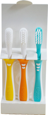 Pigeon Training Toothbrush - Lesson 123 Set Mix (EN) Soft Toothbrush(Pack of 3)
